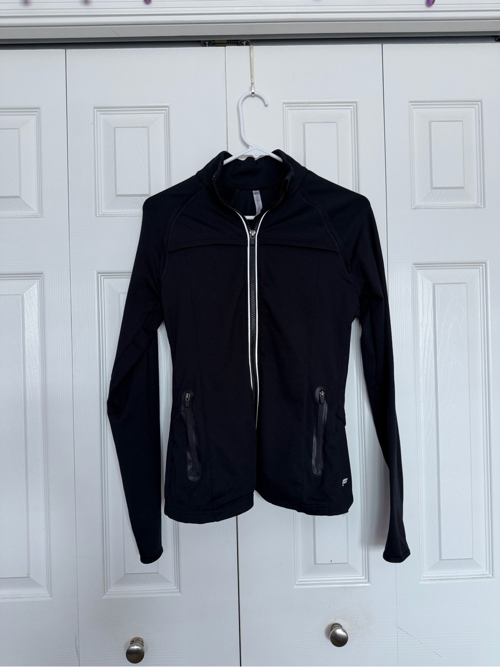 Fabletics Black Zip-Front Performance Jacket
